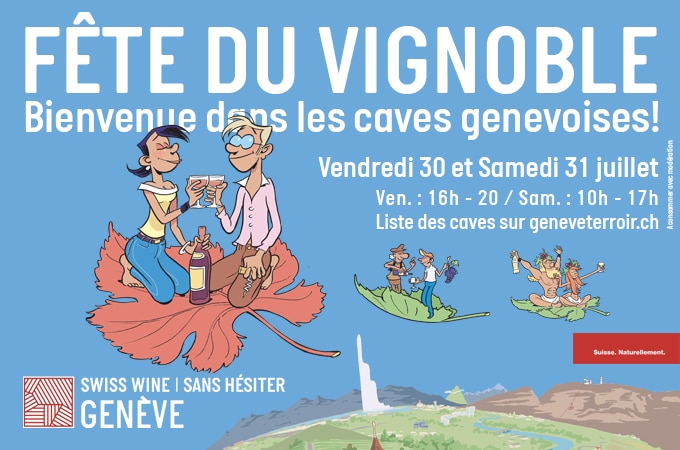 Plakat für das Weinbergfest in Dardagny Genf